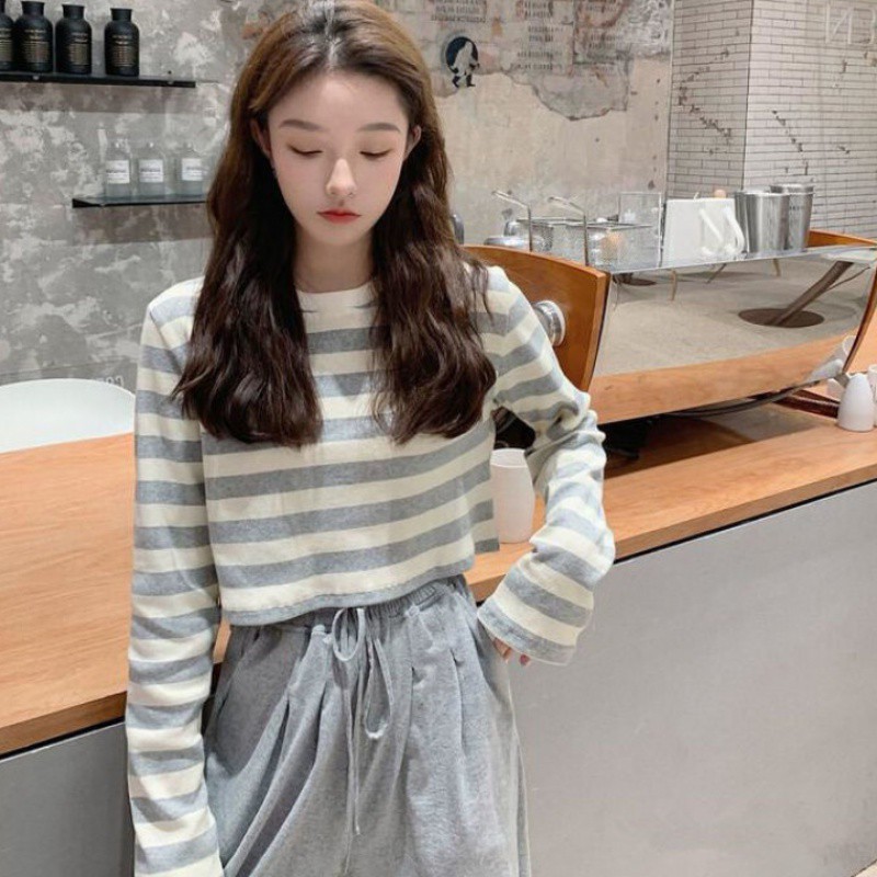 Áo Len Tay Dài Kẻ Sọc Ngang Trẻ Trung Cho Nữ | BigBuy360 - bigbuy360.vn