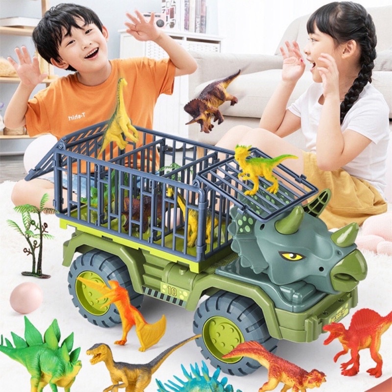 Mô Hình Xe Tải Chở Khủng Long Đồ Chơi Cho Bé