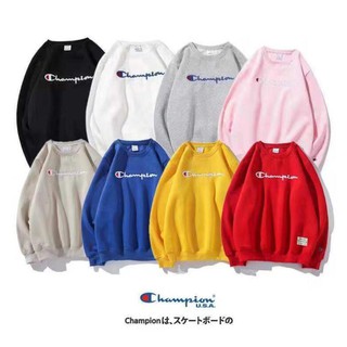Áo Sweater Cotton Cổ Tròn Thêu Chữ Champion Thời Trang Cho Nam Nữ