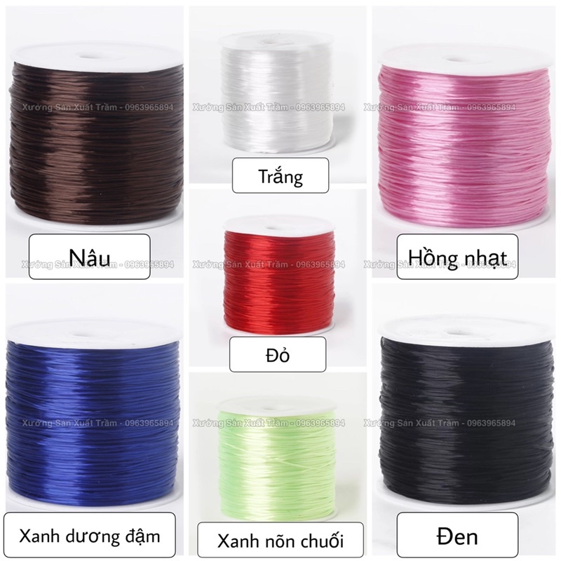 Chỉ Chun lụa co dãn Loại Đẹp - Dây Xâu Vòng tay, vòng gỗ, vòng đá, nối tóc - Hàng Loại 1