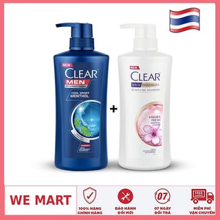 Combo 2 chai dầu gội Clear Men 450ml và Clear Hoa Anh Đào 435ml- nhập khẩu Thái Lan