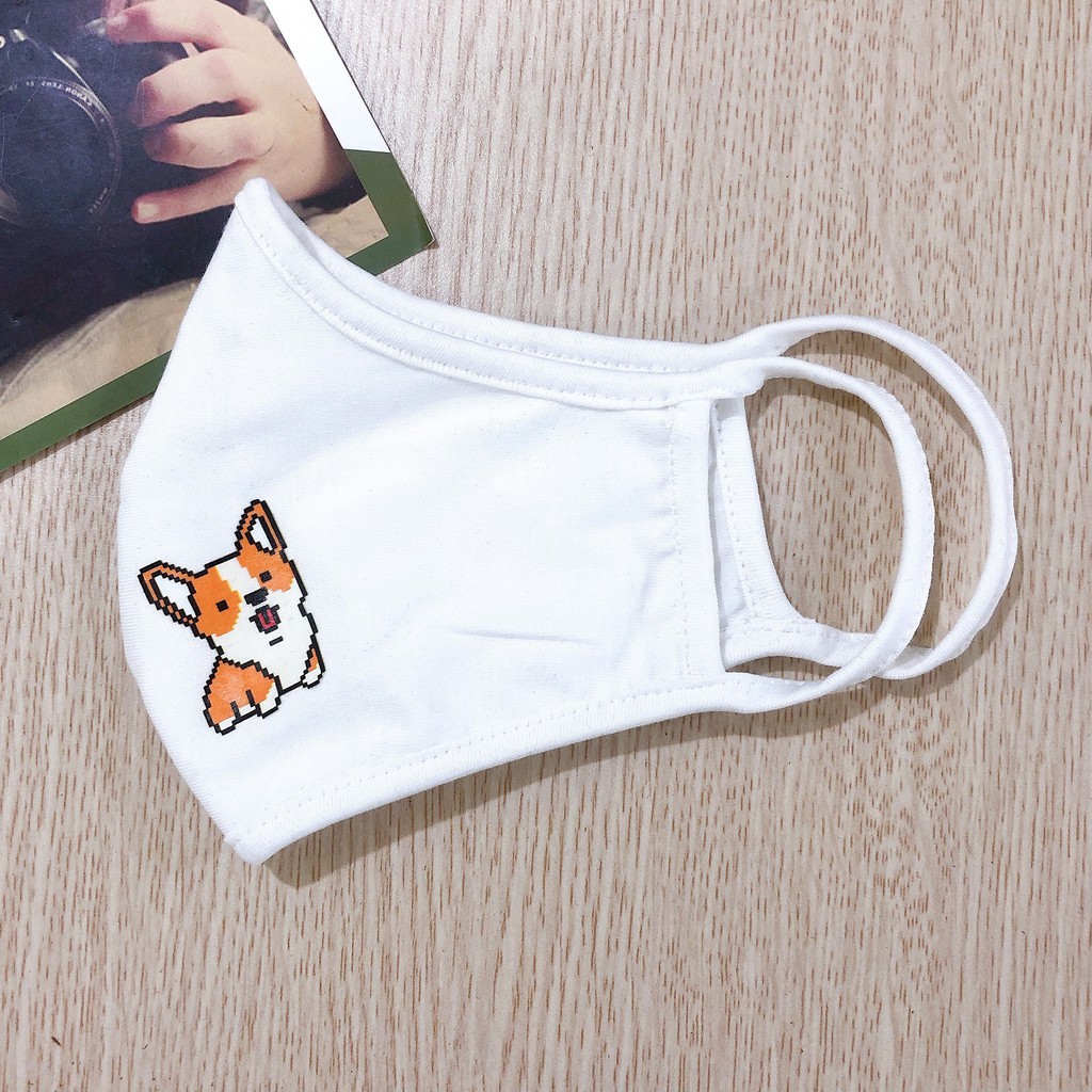 Khẩu Trang In Hình Kute Vải Cotton Hai Lớp | BigBuy360 - bigbuy360.vn