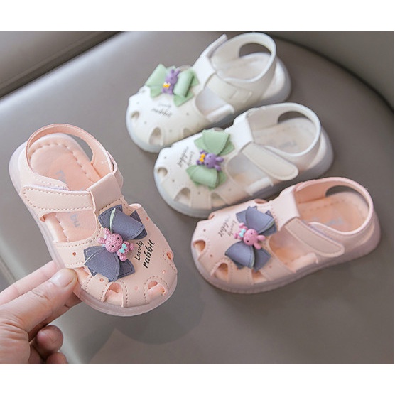 Quảng Châu loại 1_Sandal _Dép  tập đi bé gái  Nơ Thỏ  xinh xắn