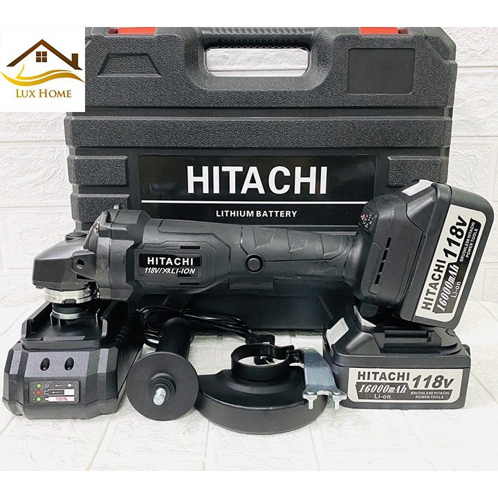 [FREESHIP] Máy mài cầm tay dùng pin HITACHI 118V , Máy mài góc 2 pin không chổi than, lõi đồng