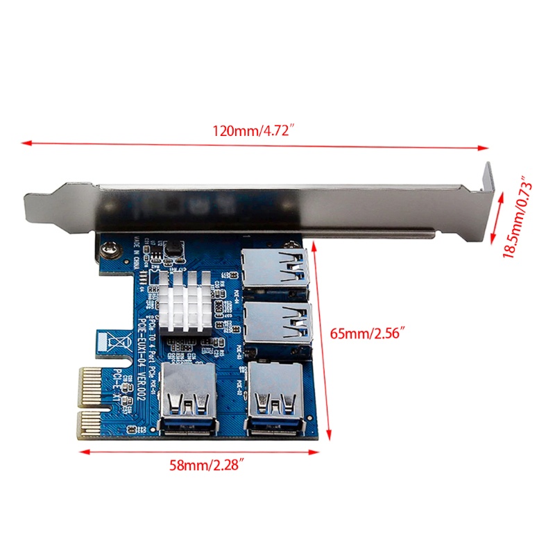 Thẻ chuyển đổi mở rộng PCI Express 1x sang 16x USB 3.0 PCI-E 1 sang 4 -GPU cao cấp