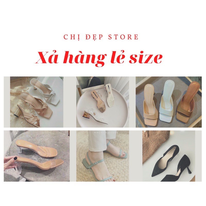 Dép kẹp ngón, sandal cao gót, dép lẻ size giao ngẫu nhiên