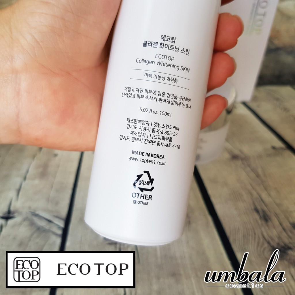 Nước hoa hồng Ecotop Collagen Whitening Skin (150ml)