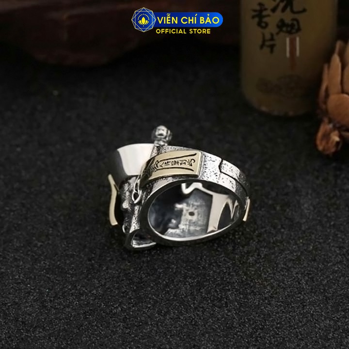 Nhẫn bạc nam Cương Thi chất liệu bạc Thái 925 free-size thương hiệu Viễn Chí Bảo N101032