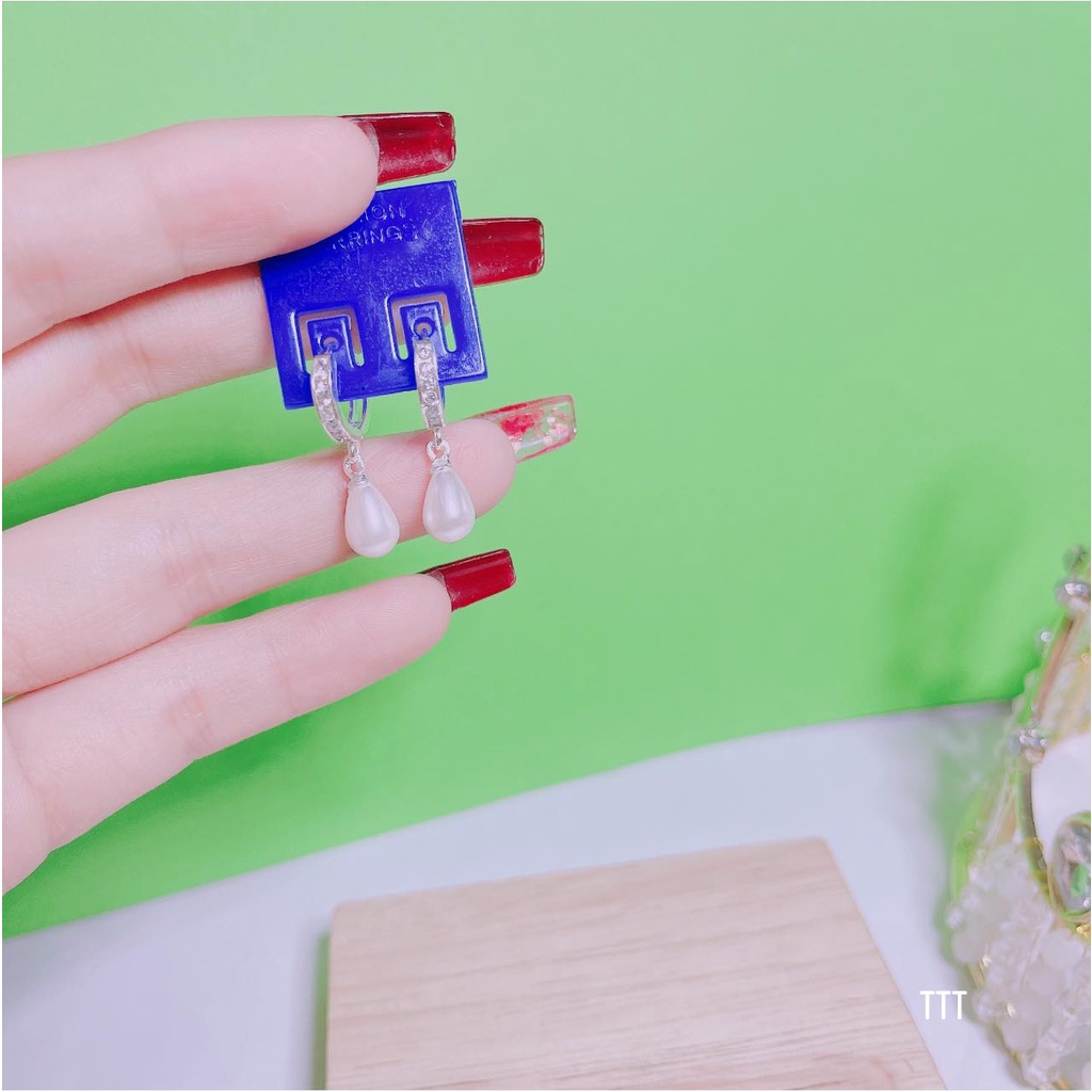 Bông tai nữ, bông tai bạc, kiểu dáng tròn treo trai nặng , hàng làm kỹ