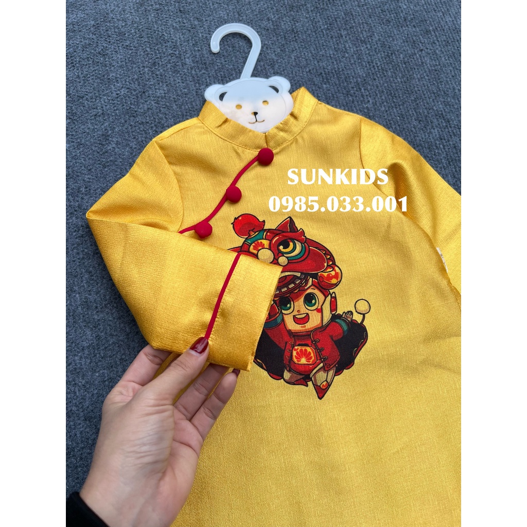 Áo dài cách tân bé trai Beemo VÀNG múa lân