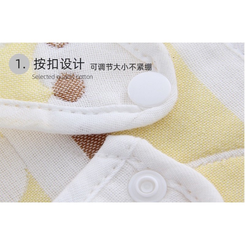 Yếm xô chữ U 6 lớp 100% cotton mềm mại thấm hút tốt