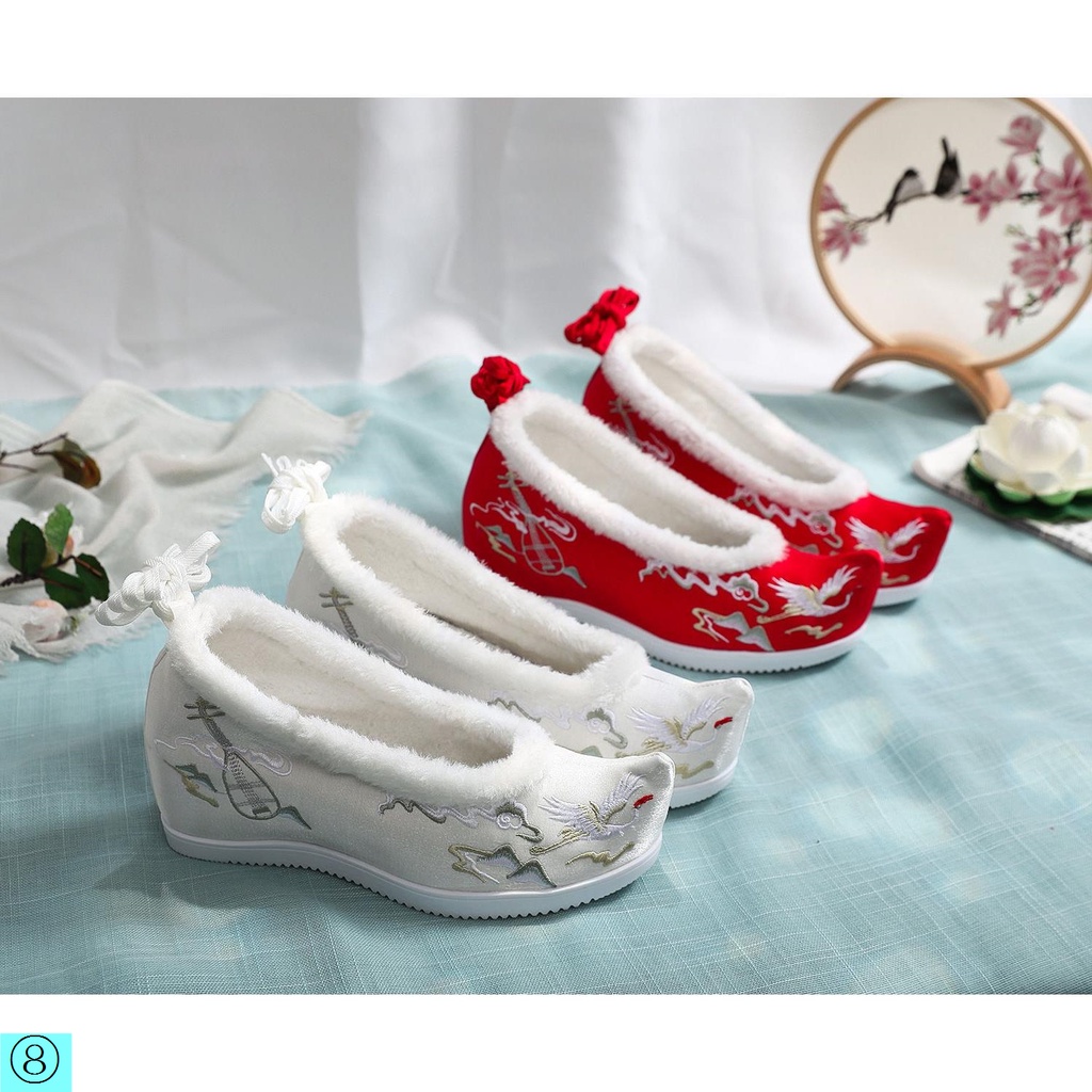 Giày Đế Dày Thêu Họa Tiết Phong Cách Trung Hoa Cổ Điển