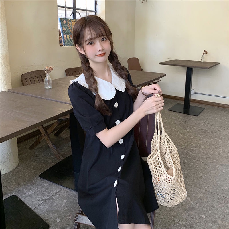 Đầm tay ngắn cổ búp bê phong cách mới thời trang mùa hè cho nữ