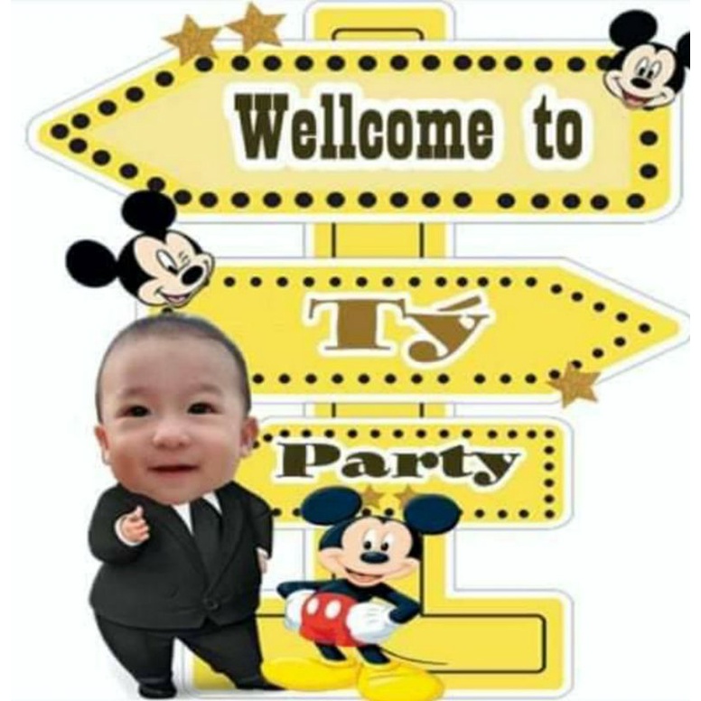 Cây welcome trang trí sinh nhật có hình bé