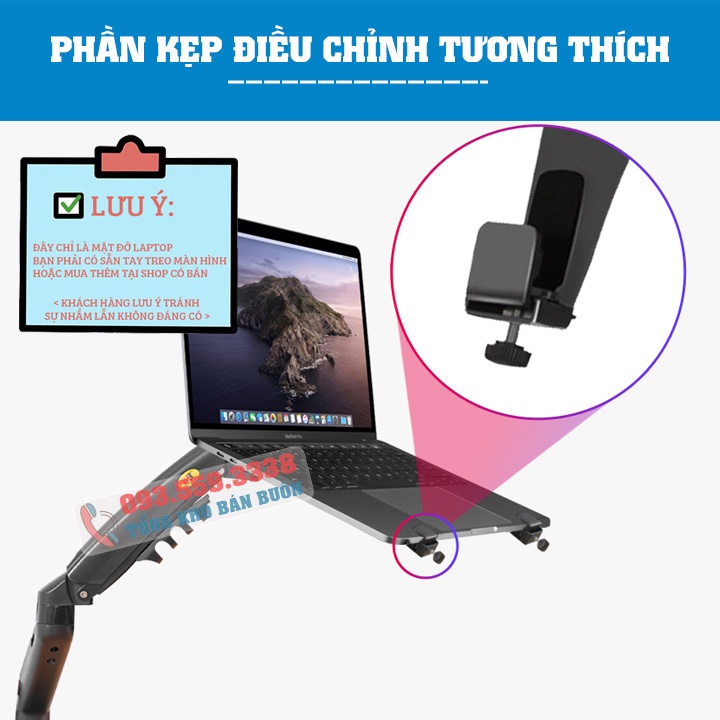 Giá Đỡ Kẹp Laptop - Macbook - Máy Tính Bảng - Ipad XY360 / FP2 10 - 15.6 - 17 Inch - Tương Thích Với Giá Đỡ Màn Hình