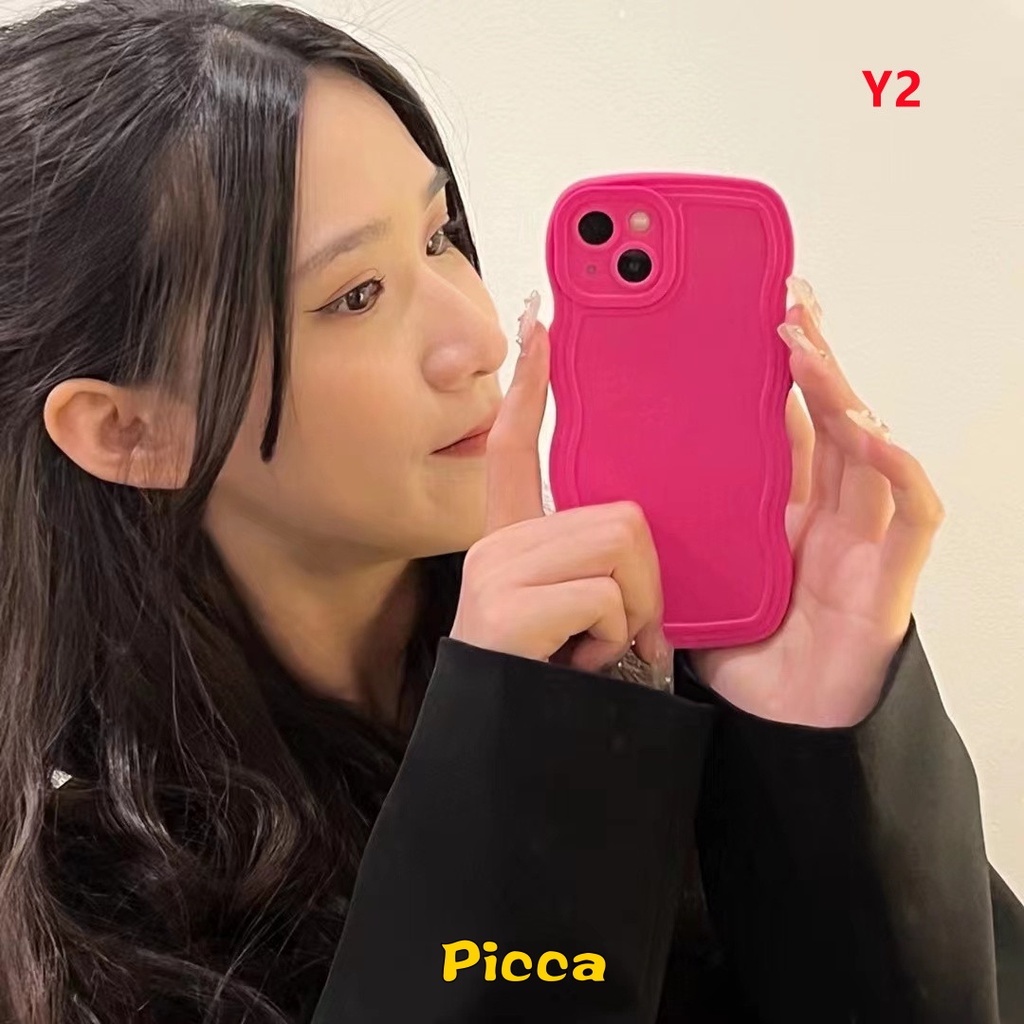 Ốp Điện Thoại Silicon Chống Sốc Viền Gợn Sóng Màu Kẹo Cho IPhone 11 XR 7 8 14 Plus 11 12 13 14 Pro MAX X 7Plus 8Plus XS MAX