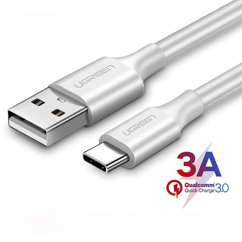 Cáp sạc nhanh UGREEN US287 USB 2.0 sang USB Type-C, điện áp 3A, độ dài từ 0.25m đến 2m - Hàng phân phối chính hãng