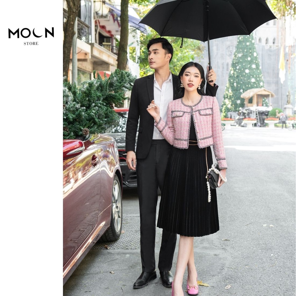 Áo khoác dạ nữ vest công sở khoác ngoài cổ tròn sang trọng tôn dáng dễ phối đồ MVE611 MOON STORE | BigBuy360 - bigbuy360.vn