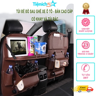 Túi để đồ lưng ghế xe ô tô, chất liệu da pu cao cấp, bản nâng cấp, nhiều màu - đa chức năng - khay để đồ và túi đựng rác