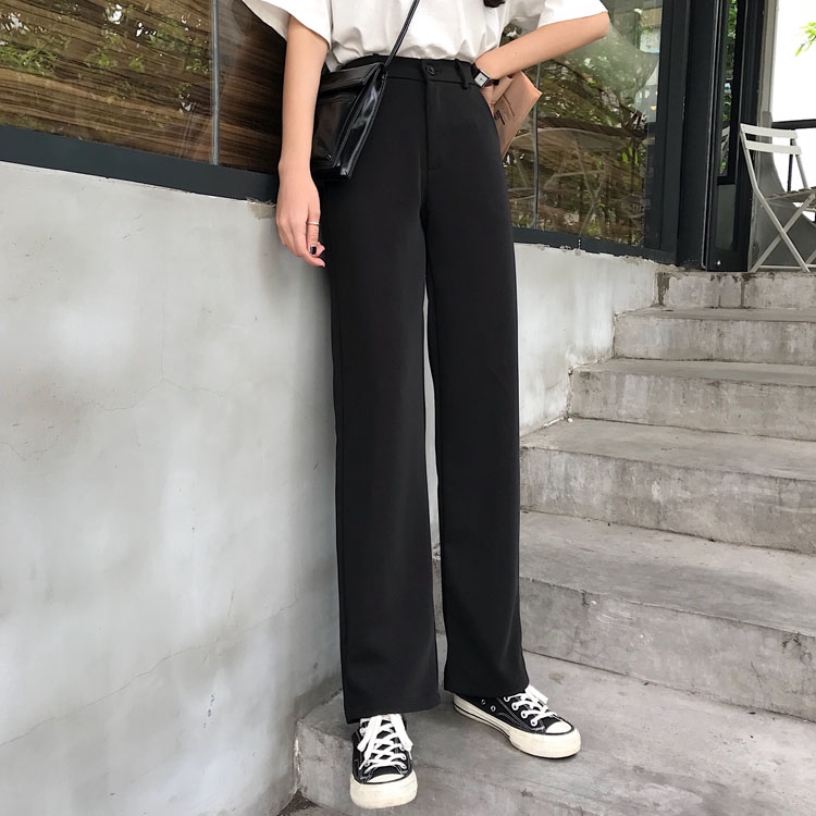 Quần dài ống đứng màu đen phong cách 30614