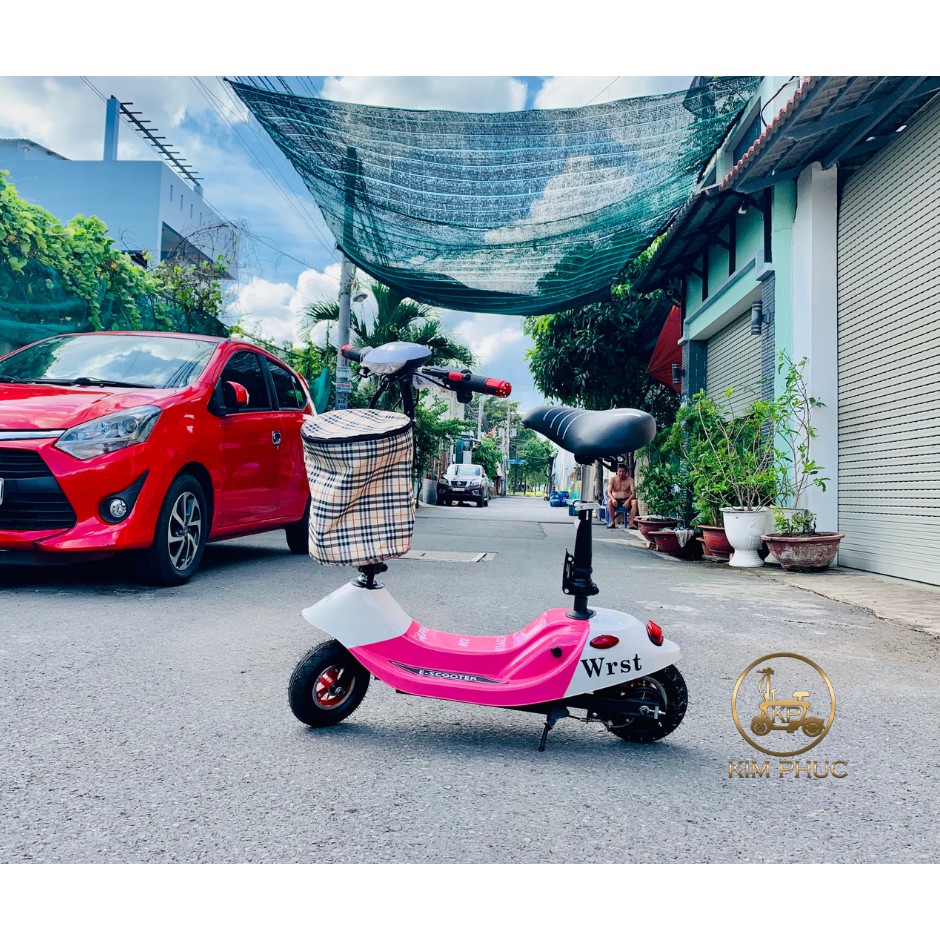 Xe Điện Mini E-Scooter 8Inch Tặng Kèm Giỏ Và Ghế Trước