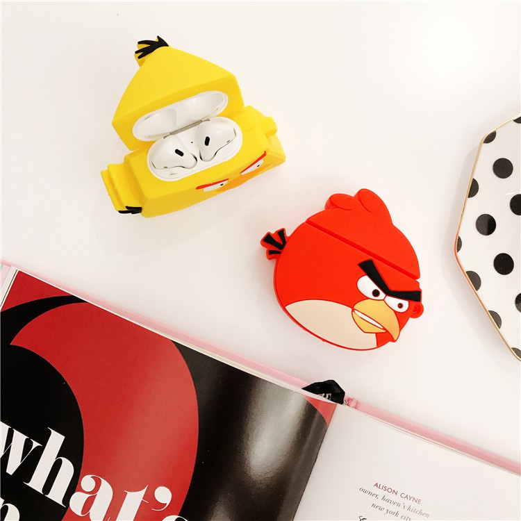 Vỏ bảo vệ hộp đựng tai nghe airpods hình angry birds sáng tạo đáng yêu