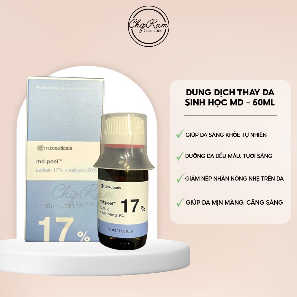 Dung dịch thay da sinh học MD:Ceuticals MD Peel Azelaic 17% & Salicylic 20% ngừa mụn và loại bỏ sắc tố da