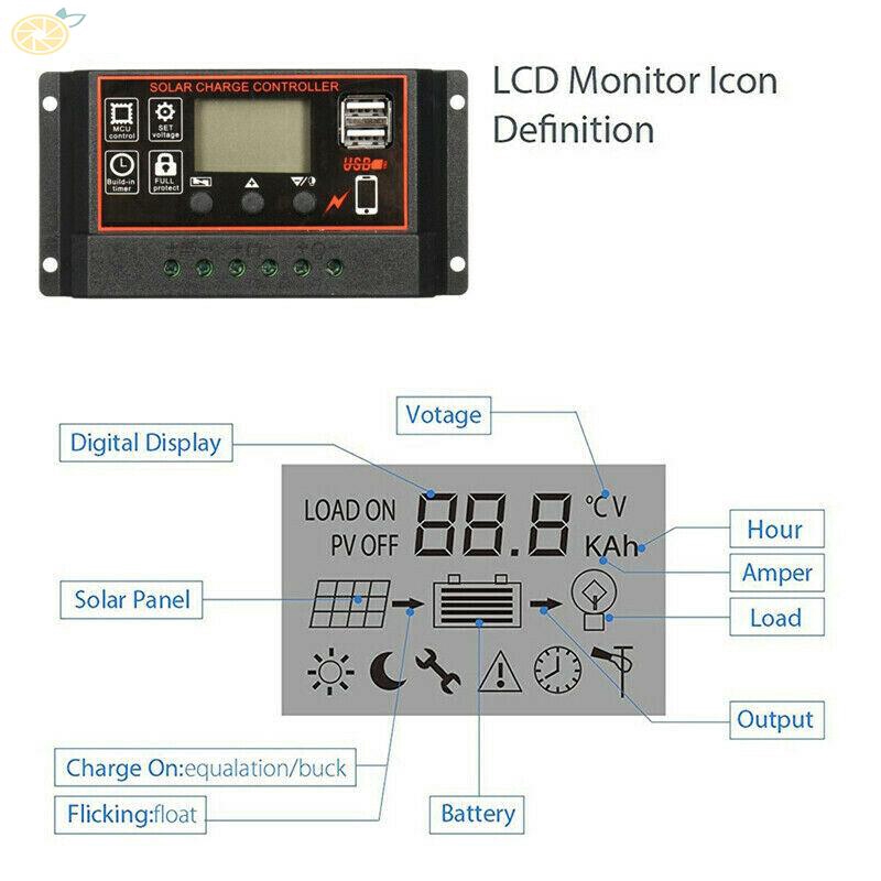 Bộ Điều Khiển Sạc Năng Lượng Mặt Trời 10/20/30a 12v/24v