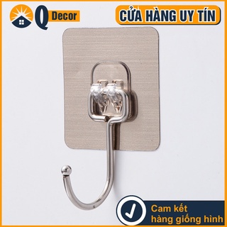 Móc dán tường inox 304, chịu lực 5kg, miếng dán tráng bạc _Qdecor