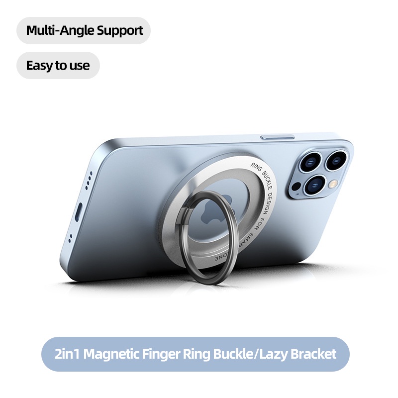 IKey Magnetic Metal Finger Ring Buckle Phone Holder For Android Suction Cup Type Lazy Bracket