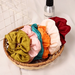 [ Size Lớn ] Scrunchies Dây Cột Tóc Trơn Vải Lụa Mềm Mịn