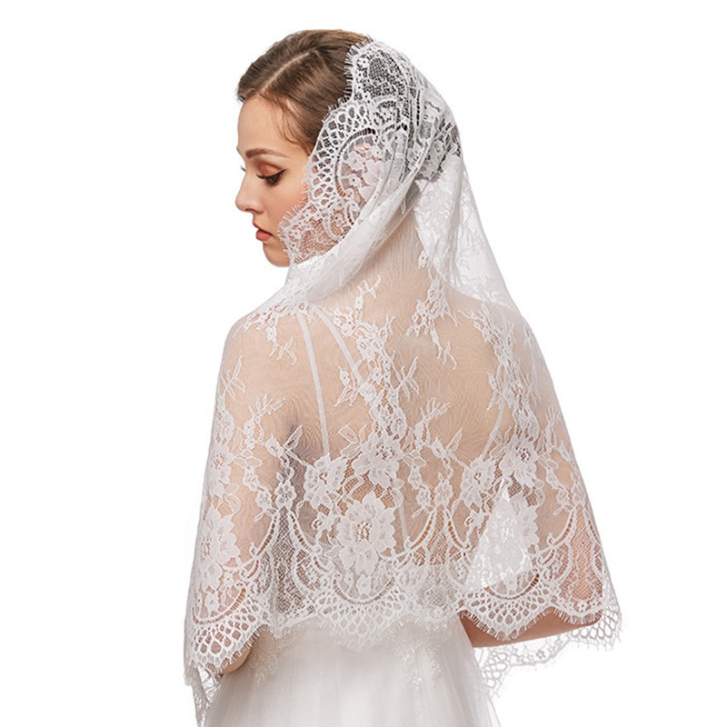 Mạng Che Mặt Họa Tiết Ren Hoa Cho Nhà Thờ Nhà Thờ Mantilla La Tinh