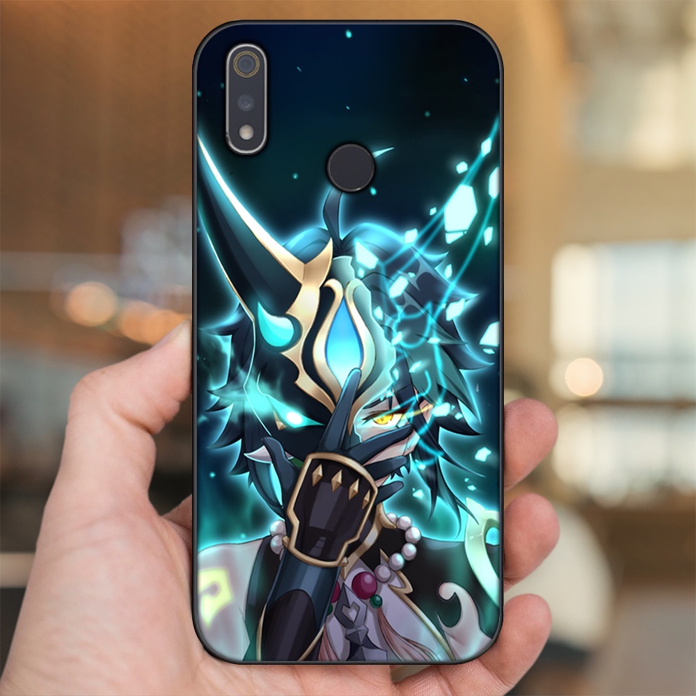 Ốp lưng Realme 3, 3 Pro viền đen in hình Xiao Genshin Impact