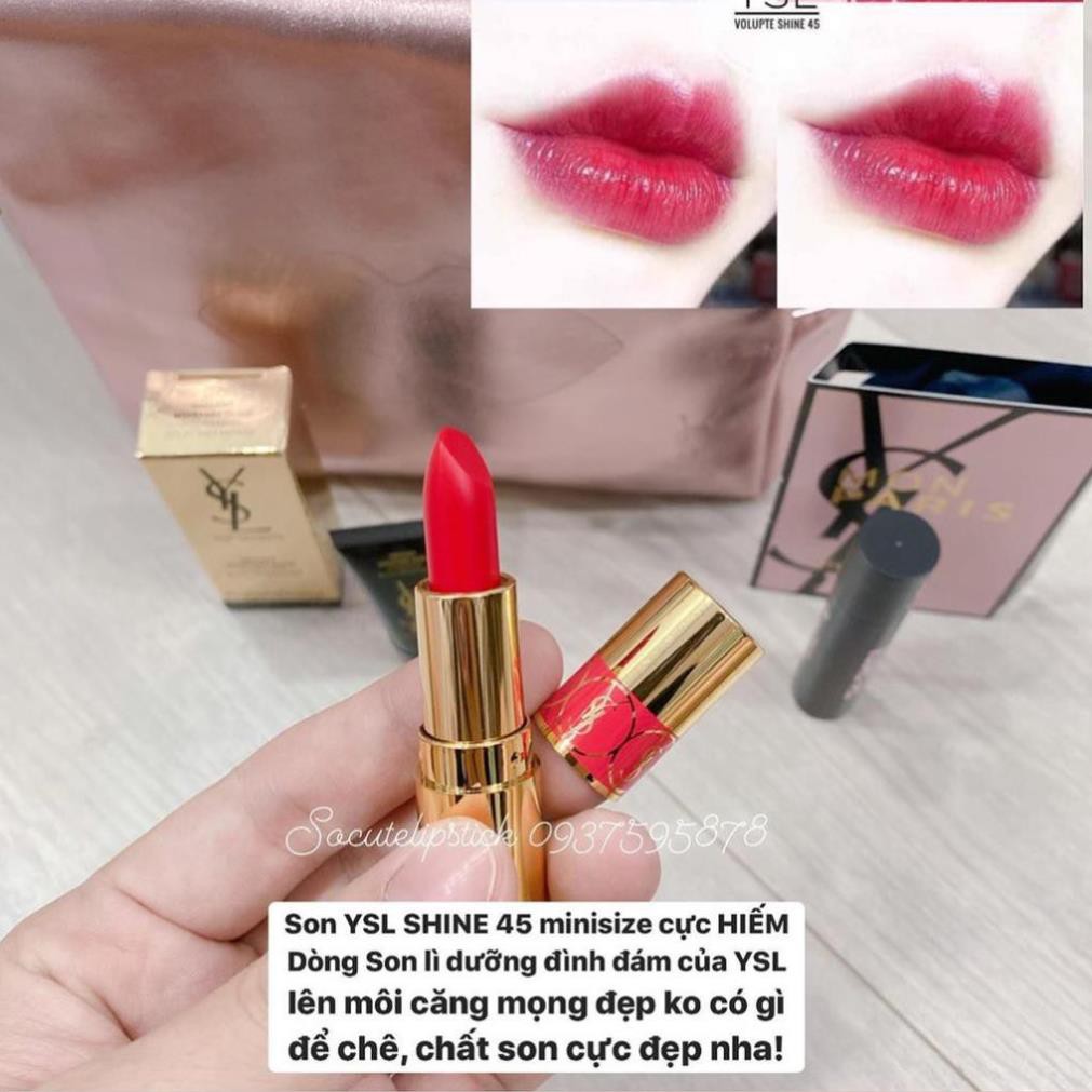 Set Quà Tặng YSL (YSL Volupte Shine 45 - Mascara The Shock - Mon Paris - Kem lót Top Secrets) | BigBuy360 - bigbuy360.vn