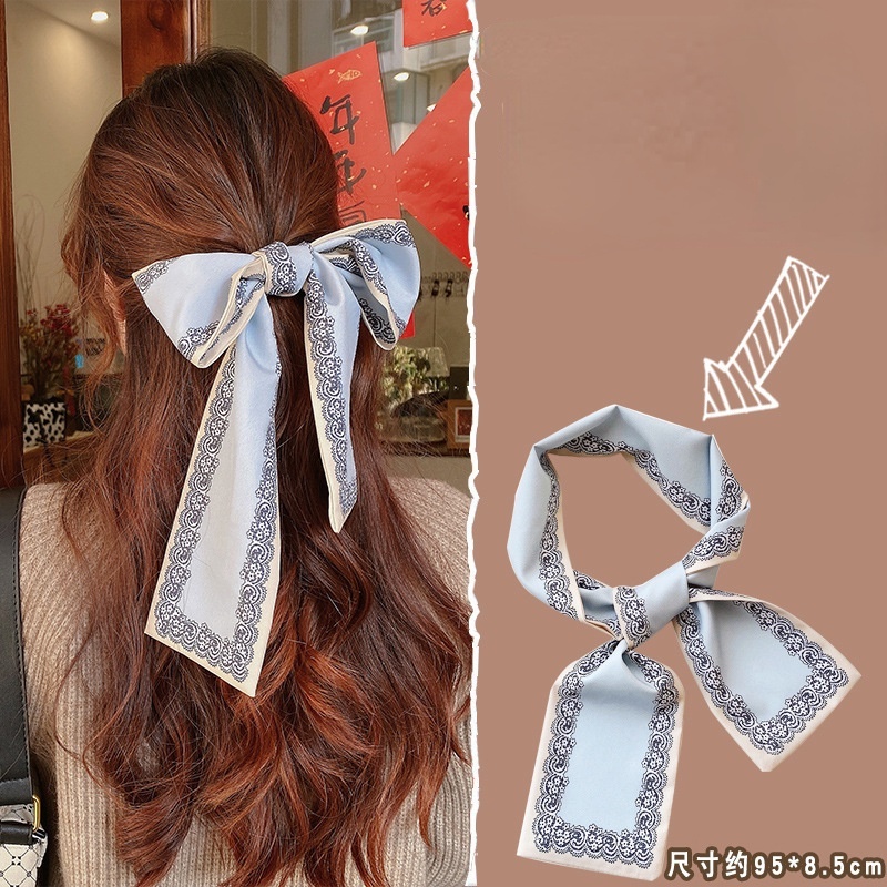 Dây Cột Tóc Ruy Băng Thắt Nơ Bằng Lụa Thời Trang Cho Nữ