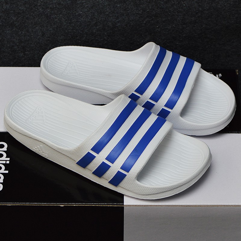 Adidas Duramo màu trắng sọc xanh dương