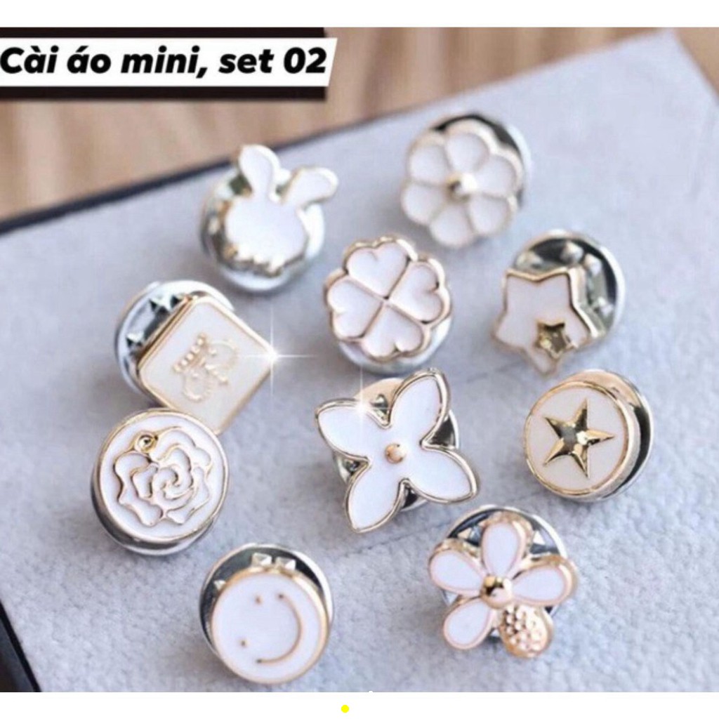 Chấm Khuy Cài Áo Xinh Xắn [ SET 10 Châm Cài Áo ]