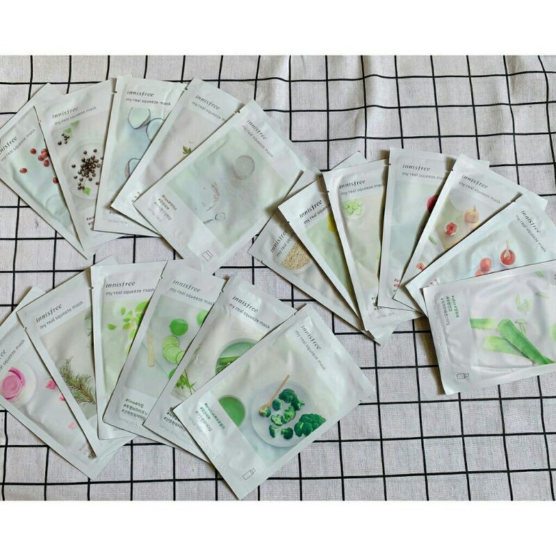 Mặt nạ giấy Innisfree / mask innisfree mặt nạ 18 Vị Chiết Xuất Mặt nạ giấy Innisfree cấp ẩm làm trắng da