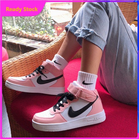 Giày Thể Thao NIKE AJ Air Force 1 Cổ Cao Màu Trắng Năng Động Thời Trang Dành Cho Nữ