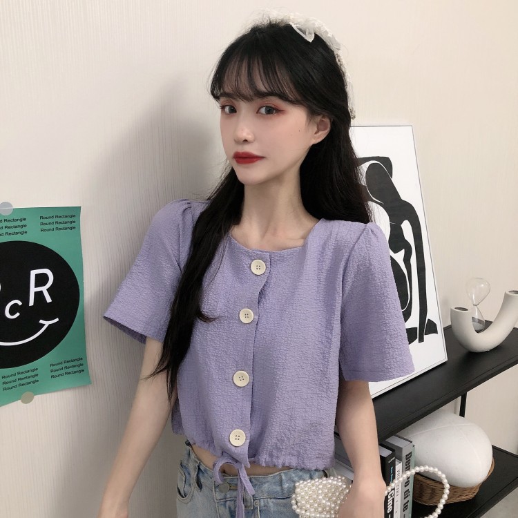 Áo croptop dây rút - AN009