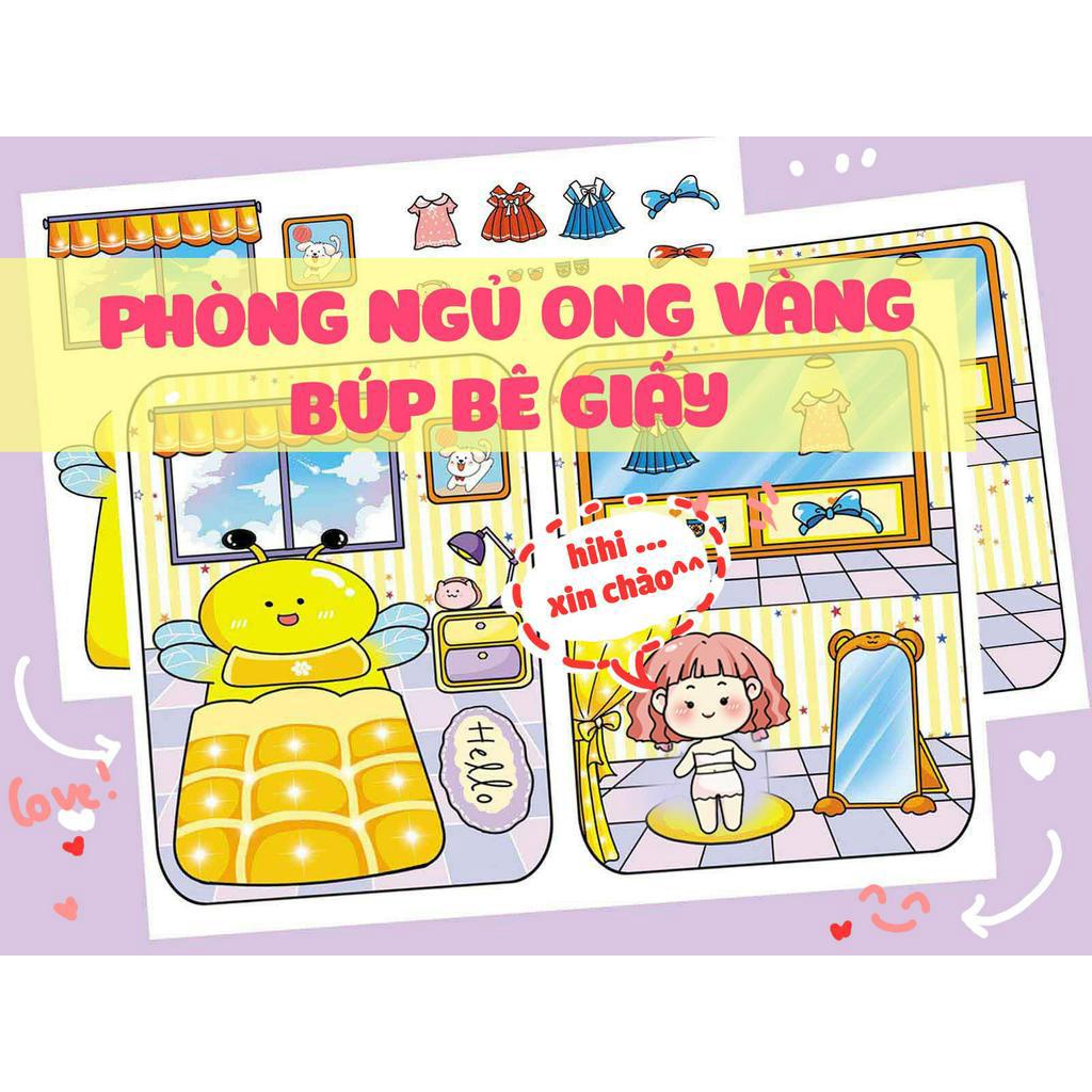 BỘ PHÒNG NGỦ ONG -BÚP BÊ GIẤY