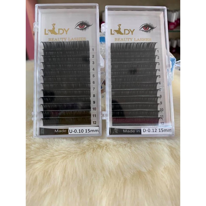 Mi Khay Lady Độ Cong CC  Volumn Classic Tạo Fan Nối Mi Đủ Các Độ Dày Dài - Lẻ 1 Khay
