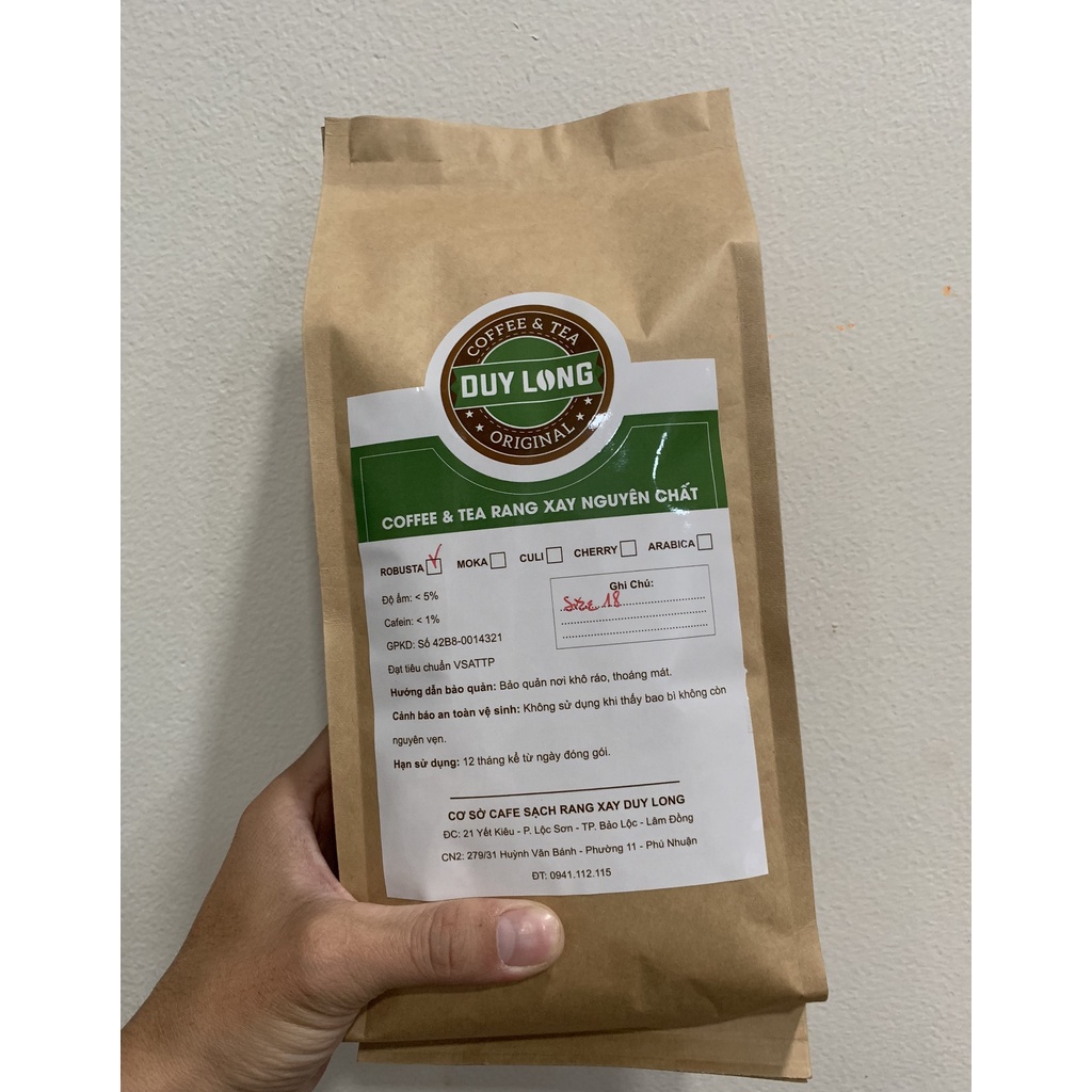 1KG Cafe Robusta size 18 Mộc pha máy. bột xay pha phin, rang kiểu bơ, hạt đều đẹp, nước cốt đậm, chuẩn vị.