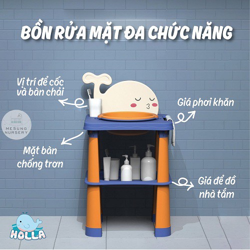 [CHÍNH HÃNG] Bồn rửa mặt trẻ em HOLLA HL-0387