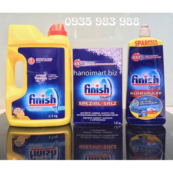 Combo Bột rửa bát Finish 2,5kg + bóng finish 1150ml + muối Finish 1.2kg - HANOIMART