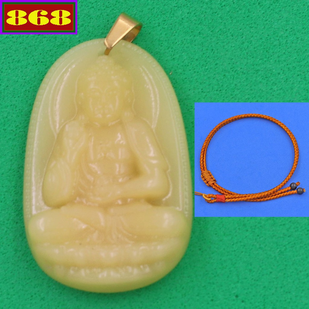 Vòng cổ mặt phật A di đà dây dù vàng đá 4.3 cm DUVTAVO1 - Hộ mệnh tuổi Tuất, Hợi