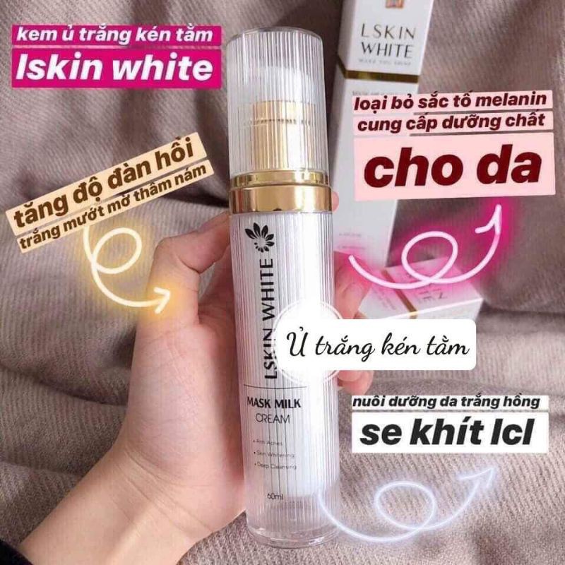 Ủ Trắng da kén tằm LSKIN WHITE Trắng hồng mặt