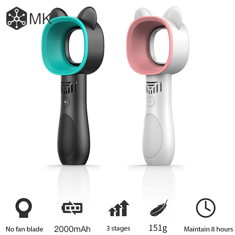 Quạt mini cầm tay thiết kế không cánh kết hợp cổng sạc USB hiện đại | BigBuy360 - bigbuy360.vn