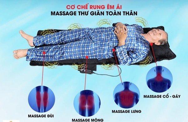 Nệm massage xoa bóp vùng lưng Air Bike - Màu đen