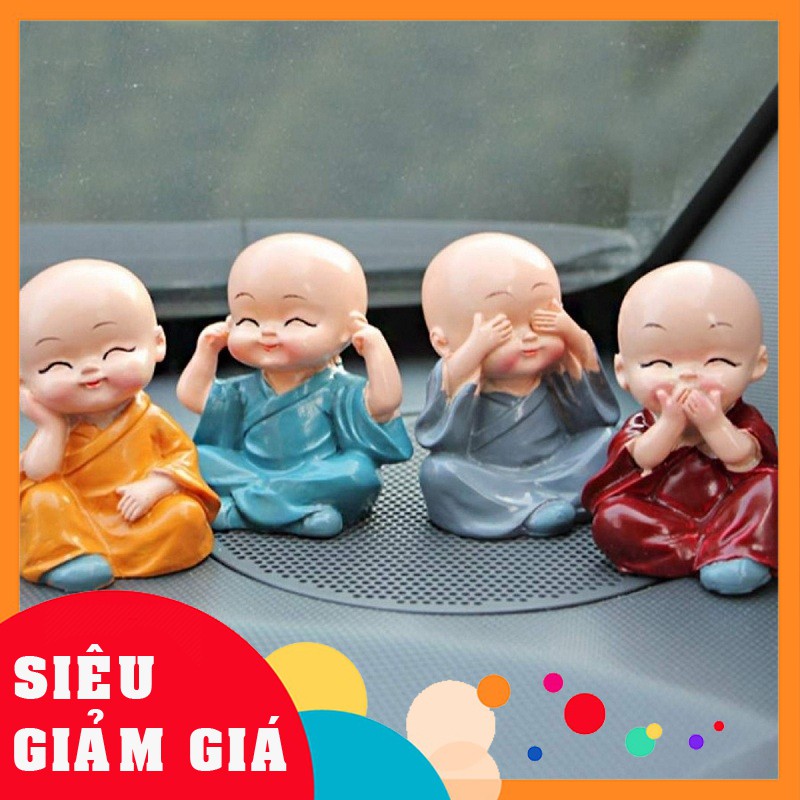 Bộ Tượng Tứ Không ♥️FREESHIP♥️ Bộ Tượng 4 Chú Tiểu Tứ Đại Giai Không Mini Trang Trí